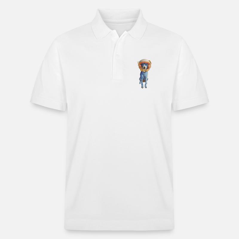 Laly Blue Astronaute en Casque Spatiale - Polo PREPSTER bio Stanley/Stella Unisexe - blanc