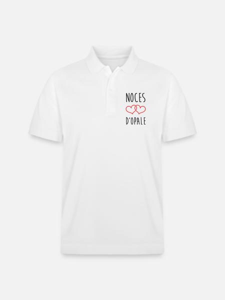 Opal Wedding 21 Years of Love - Stanley/Stella Unisex Organic Polo Shirt PREPSTER - white