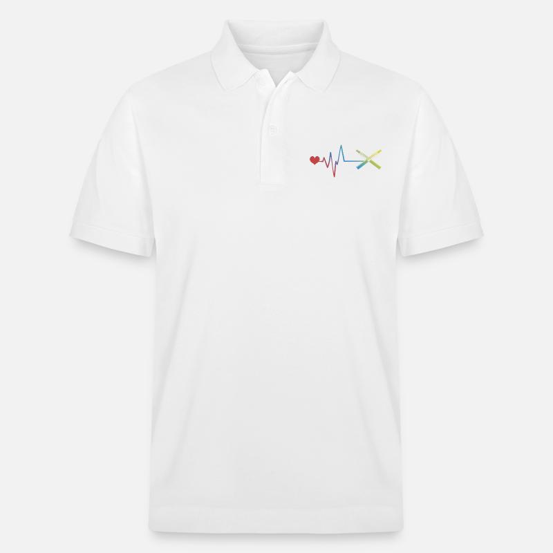 E-Zigarette Puls Herzschlag - Stanley/Stella Unisex Bio-Poloshirt PREPSTER - Weiß