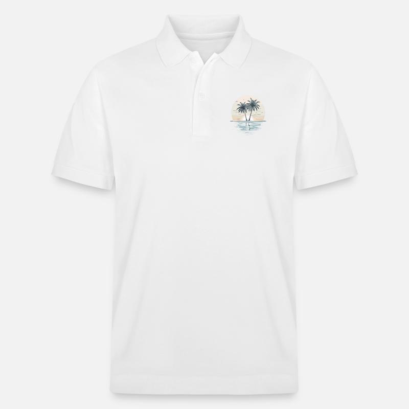 Sunset Palm Beach - Stanley/Stella Unisex Bio-Poloshirt PREPSTER - Weiß