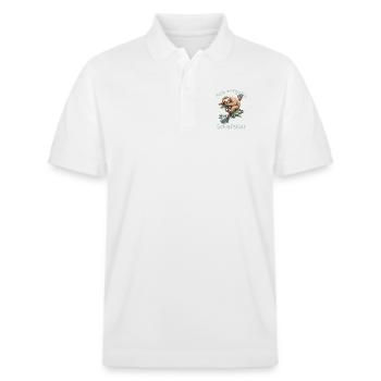 Mon Maillot de Nuit Paresseux Officiel - Polo PREPSTER bio Stanley/Stella Unisexe - blanc - Devant - Roxy (174cm) & Andy (188cm)