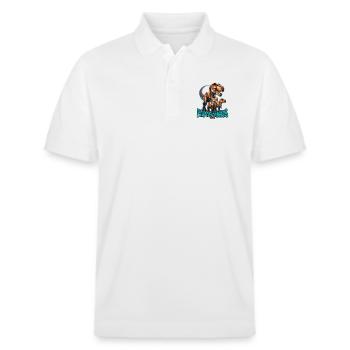 Papasaurus Rex - Polo PREPSTER bio Stanley/Stella Unisexe - blanc - Devant - Roxy (174cm) & Andy (188cm)