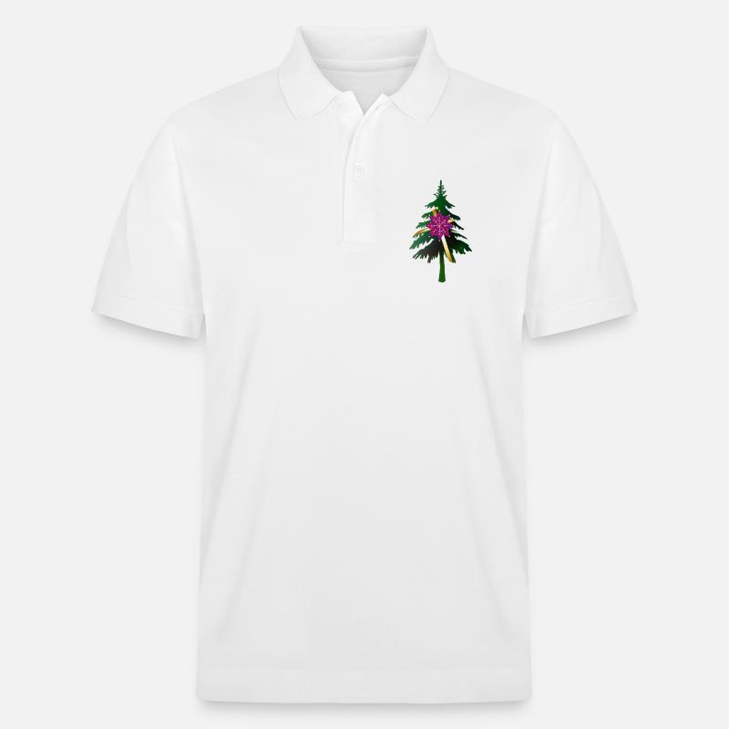 Christbaum oder Weihnachtsbaum & Geschenkschleife - Stanley/Stella Unisex Bio-Poloshirt PREPSTER - Weiß