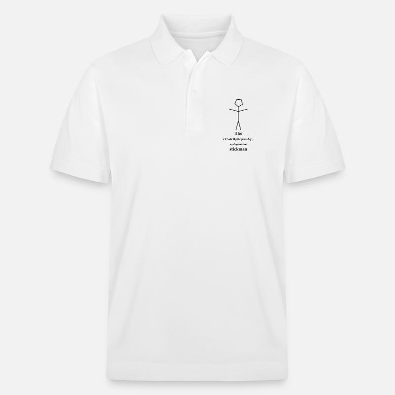 Tikku-ukko - IUPAC-kemian vitsi - Nerd Alert - Stanley/Stella PREPSTER unisex luomupikeepaita - valkoinen
