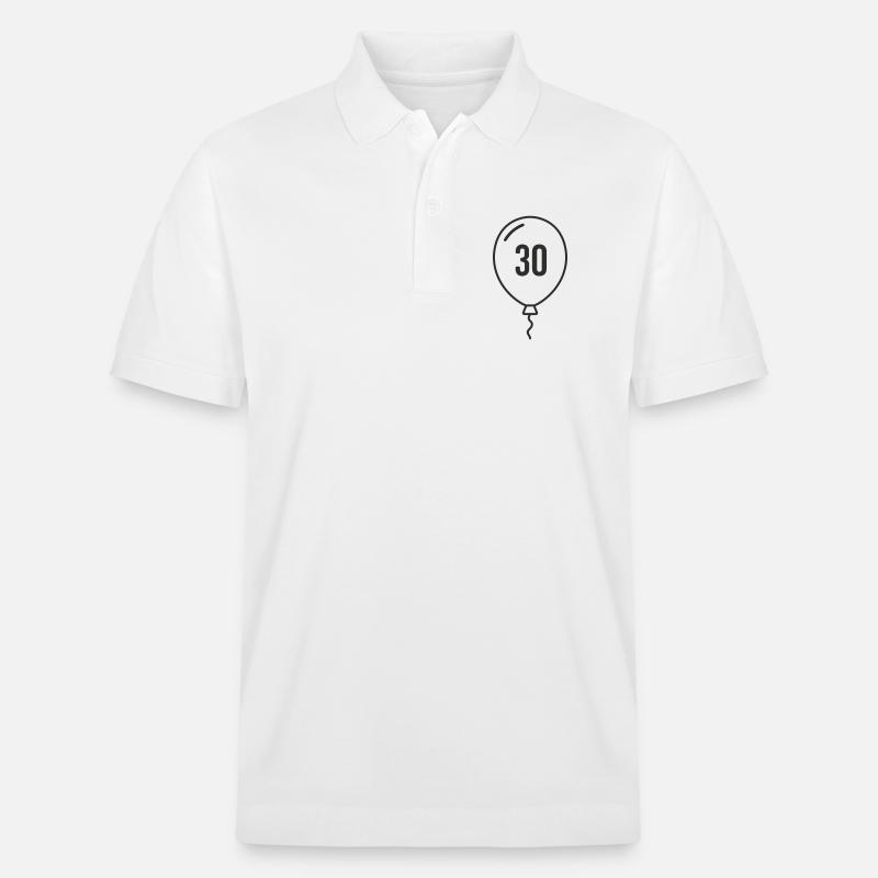 Ballon numéro 30 – Conception d’anniversaire rond - Polo PREPSTER bio Stanley/Stella Unisexe - blanc