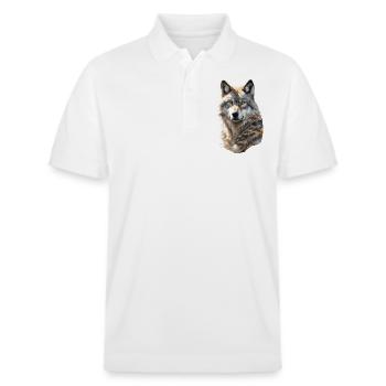 Wolf - Stanley/Stella Unisex Bio-Poloshirt PREPSTER - Weiß - Vorne - Roxy (174cm) & Andy (188cm)