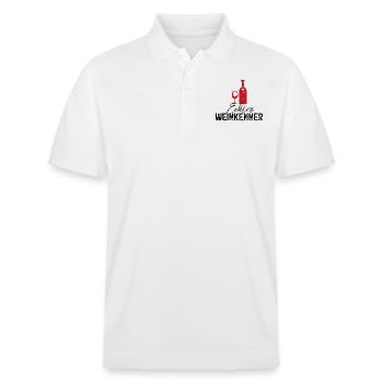 Echter Weinkenner, Rotwein Wein - Stanley/Stella Unisex Bio-Poloshirt PREPSTER - Weiß - Vorne - Roxy (174cm) & Andy (188cm)