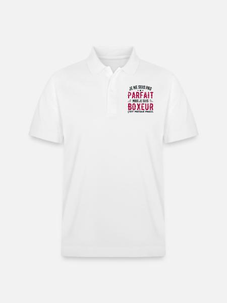 Not perfect but boxer - Stanley/Stella Unisex Organic Polo Shirt PREPSTER - white
