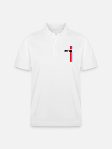 MOD TARGET RWB STREIFEN DESIGN - Stanley/Stella Unisex Bio-Poloshirt PREPSTER - Weiß