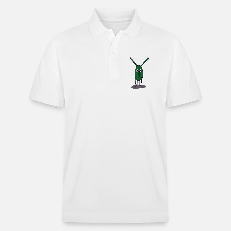 Illustration de monstre vert sur impression - Polo PREPSTER bio Stanley/Stella Unisexe - blanc