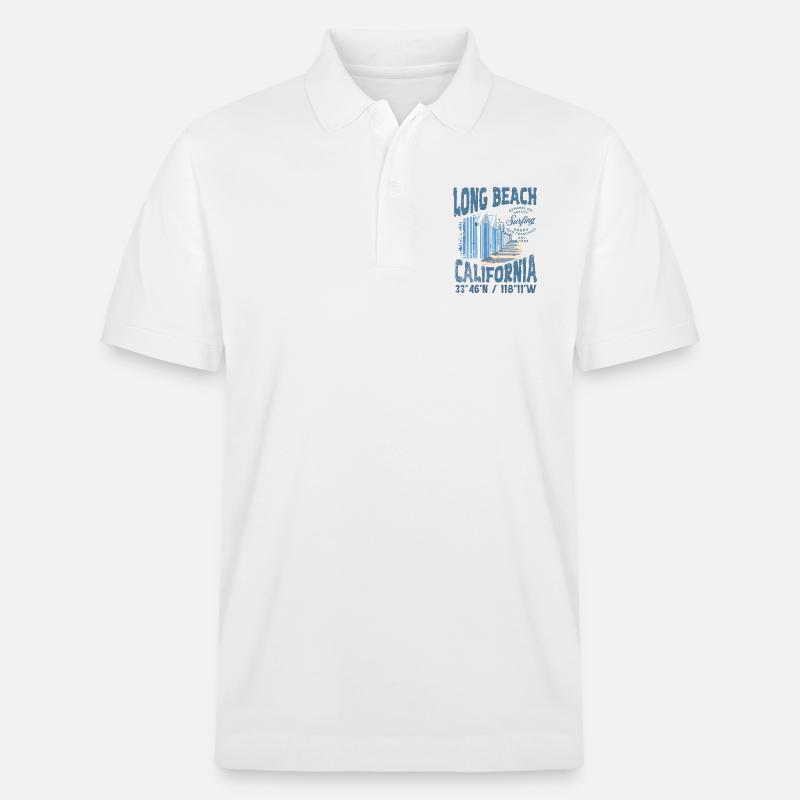 Long Beach Surfen 3 - Stanley/Stella Unisex Bio-Poloshirt PREPSTER - Weiß