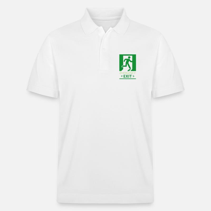 Emergency Exit Basic Green - Stanley/Stella Unisex Organic Polo Shirt PREPSTER - white