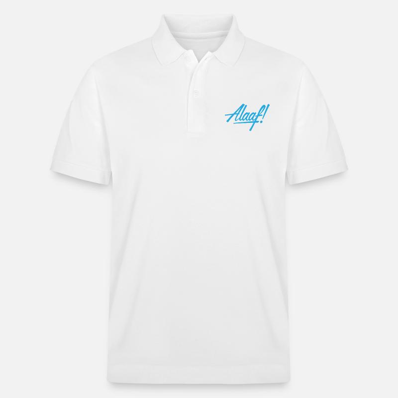 Alaaf! design bleu - Polo PREPSTER bio Stanley/Stella Unisexe - blanc