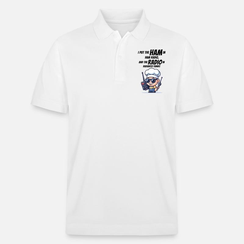 Strahlend lustiger Amateurfunker Koch - Stanley/Stella Unisex Bio-Poloshirt PREPSTER - Weiß