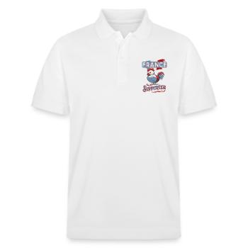 Supporter France Vintage - Stanley/Stella Unisex Organic Polo Shirt PREPSTER - white - Front - Roxy (174cm) & Andy (188cm)