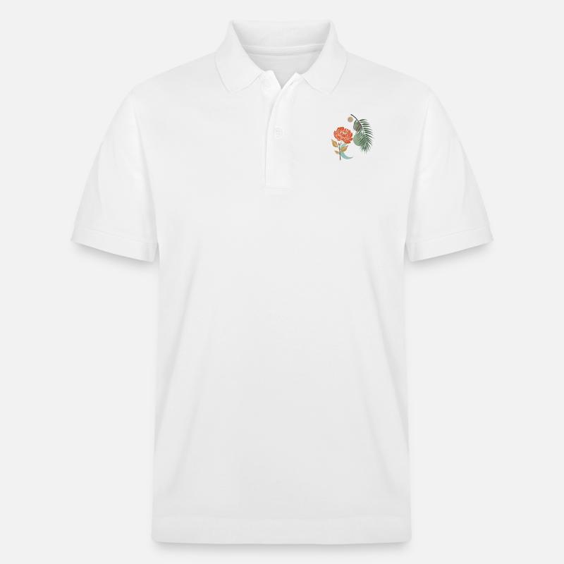 Lune Botanique Floraison Harmonie - Polo PREPSTER bio Stanley/Stella Unisexe - blanc