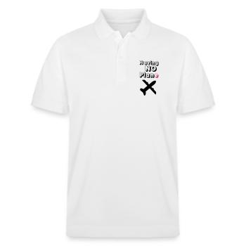 Having no Plane Geschenk - Stanley/Stella Unisex Bio-Poloshirt PREPSTER - Weiß - Vorne - Roxy (174cm) & Andy (188cm)