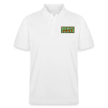 juhuuuu endlich Rentier - Stanley/Stella Unisex Bio-Poloshirt PREPSTER - Weiß - Vorne - Roxy (174cm) & Andy (188cm)