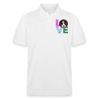 Amour Chiens Chien Amour - Polo PREPSTER bio Stanley/Stella Unisexe - blanc - Devant - Roxy (174cm) & Andy (188cm)