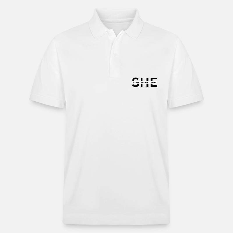 SHE, STARK, HELDIN, ECHT - Stanley/Stella Unisex Bio-Poloshirt PREPSTER - Weiß
