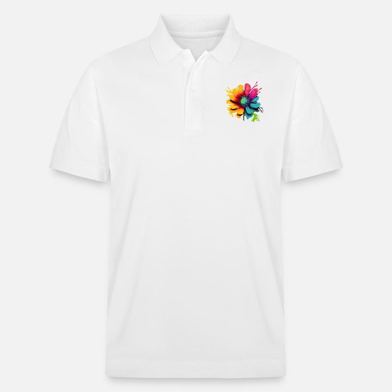 Fleur couleur - Polo PREPSTER bio Stanley/Stella Unisexe - blanc