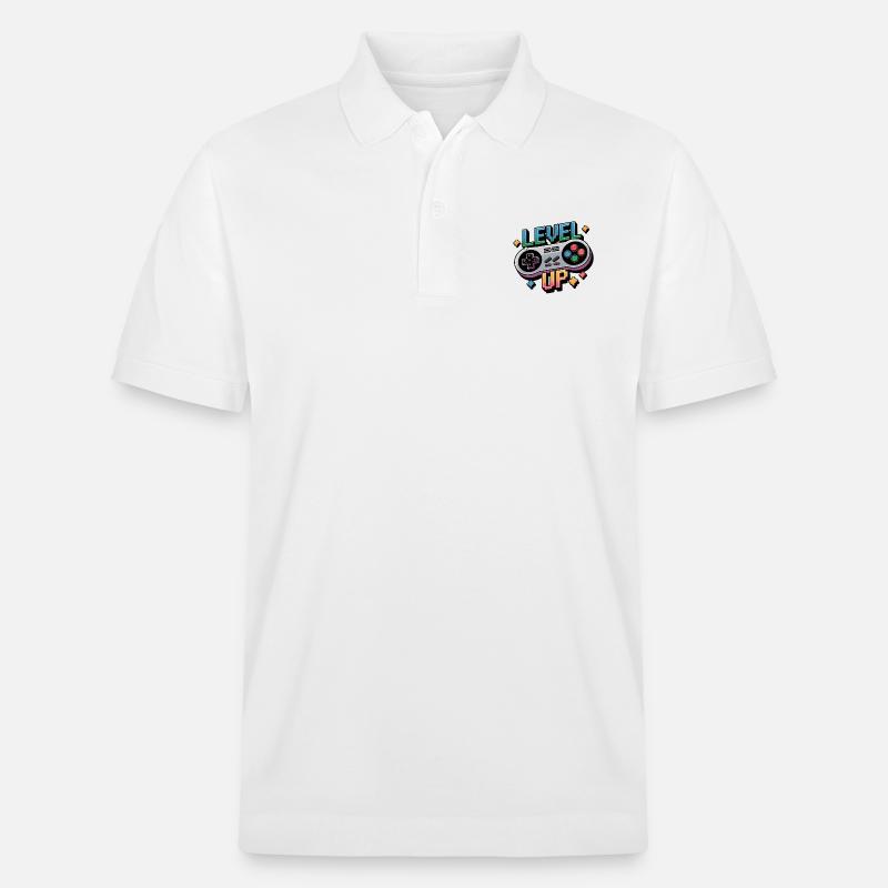 Level Up – Gaming Controller - Stanley/Stella Unisex Bio-Poloshirt PREPSTER - Weiß