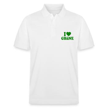 I love grüne - Stanley/Stella Unisex Bio-Poloshirt PREPSTER - Weiß - Vorne - Roxy (174cm) & Andy (188cm)