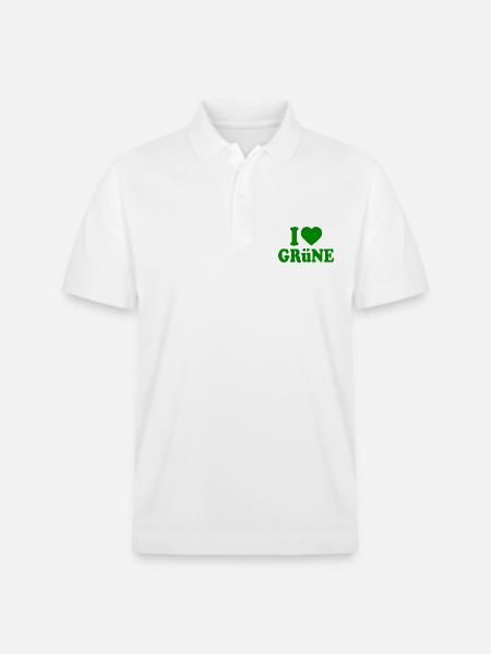 I love green - Stanley/Stella Unisex Organic Polo Shirt PREPSTER - white