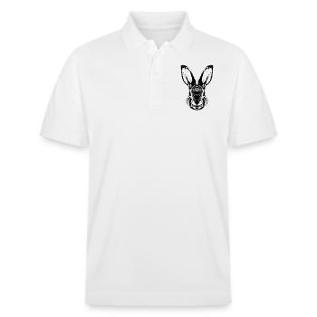 Hare / Rabbit / Rabbit / Bunnie - Stanley/Stella Unisex Organic Polo Shirt PREPSTER - white - Front - Roxy (174cm) & Andy (188cm)