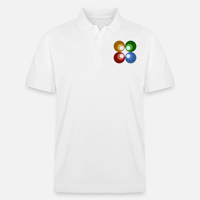 Retrokreise bunt - Stanley/Stella Unisex Bio-Poloshirt PREPSTER - Weiß