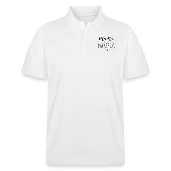 Mama, willst du Papas Frau werden? Baby Antrag - Stanley/Stella Unisex Bio-Poloshirt PREPSTER - Weiß - Vorne - Roxy (174cm) & Andy (188cm)