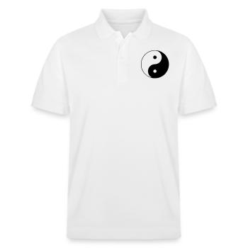 signe ying yang logo - Polo PREPSTER bio Stanley/Stella Unisexe - blanc - Devant - Roxy (174cm) & Andy (188cm)