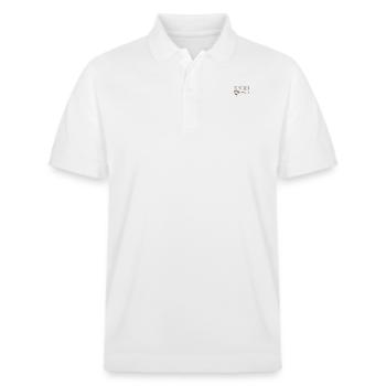 café expresso connaisseurs de caféine - Polo PREPSTER bio Stanley/Stella Unisexe - blanc - Devant - Roxy (174cm) & Andy (188cm)