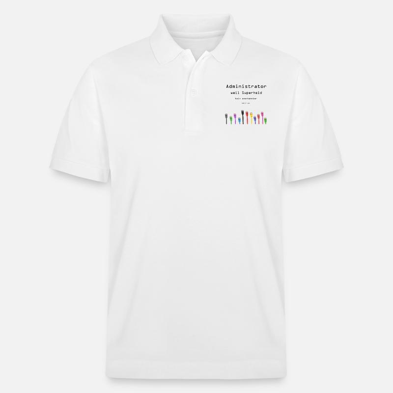 Administrator, Superheld - Stanley/Stella Unisex Bio-Poloshirt PREPSTER - Weiß