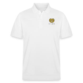 BUY ME A PRETZEL - Stanley/Stella Unisex Organic Polo Shirt PREPSTER - white - Front - Roxy (174cm) & Andy (188cm)