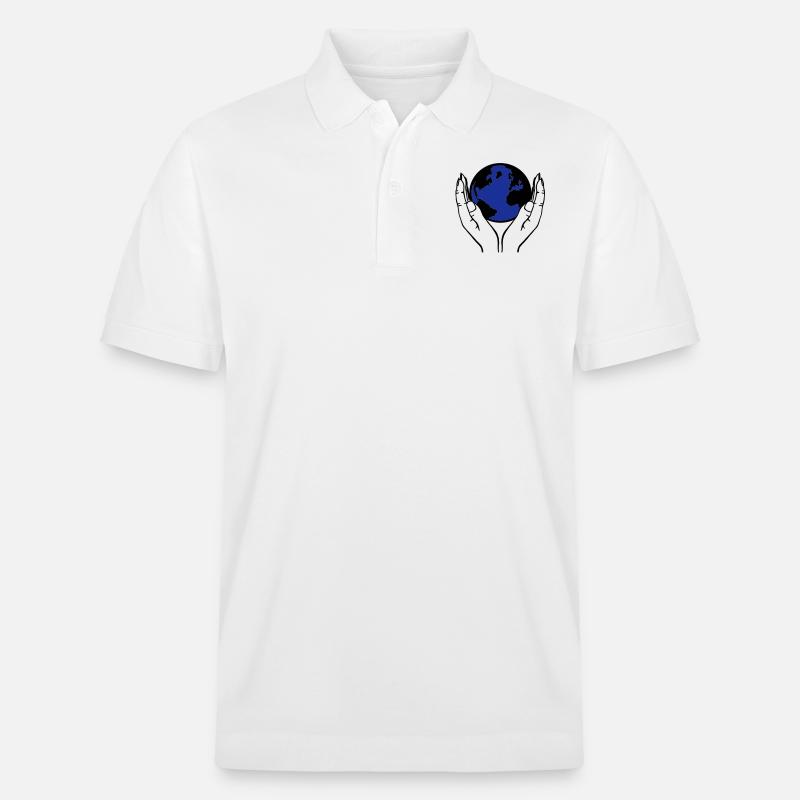 monde dans les mains - Polo PREPSTER bio Stanley/Stella Unisexe - blanc