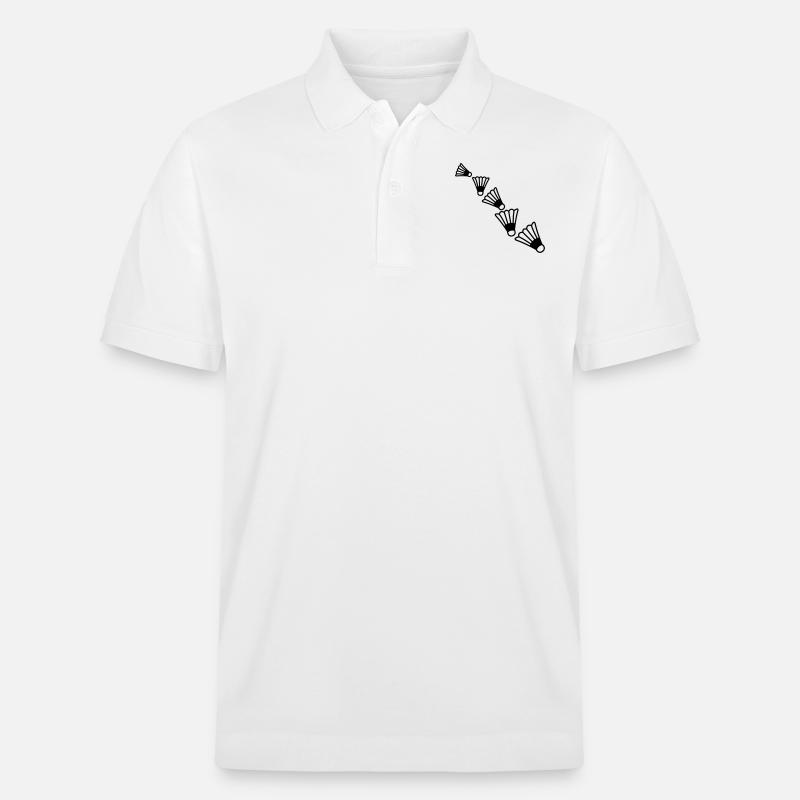 Badmintons Pattern - Stanley/Stella Unisex Bio-Poloshirt PREPSTER - Weiß