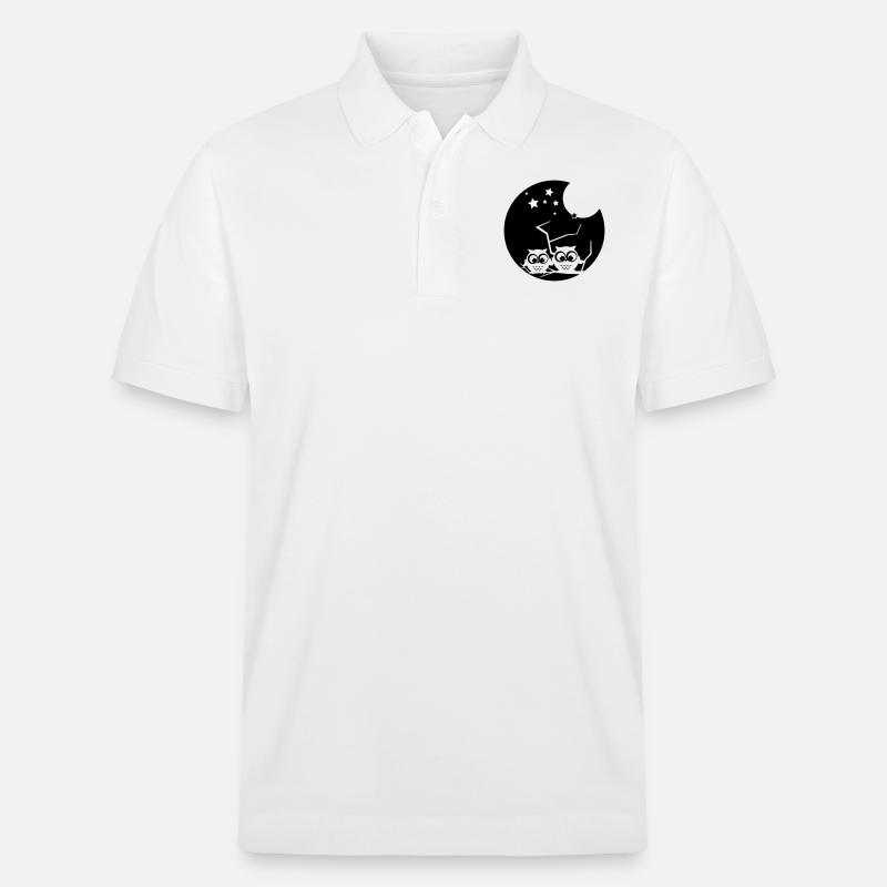 2 verträumte eulen - Stanley/Stella Unisex Bio-Poloshirt PREPSTER - Weiß