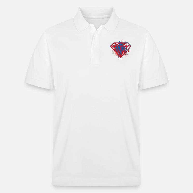 diamond design splat - Stanley/Stella Unisex Bio-Poloshirt PREPSTER - Weiß