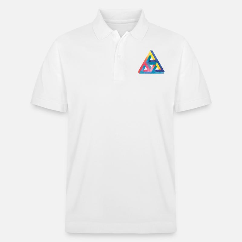 Triangle d'illusion d'optique Escher - Polo PREPSTER bio Stanley/Stella Unisexe - blanc