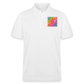 Regenbogen, bunte Design Geschenk für Frauen & Mädchen - Stanley/Stella Unisex Bio-Poloshirt PREPSTER - Weiß - Vorne - Roxy (174cm) & Andy (188cm)