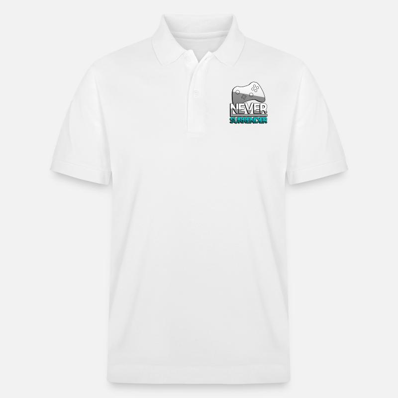 NEVER SURRENDER (Turquoise) + Contrôleur - Jeux - Polo PREPSTER bio Stanley/Stella Unisexe - blanc