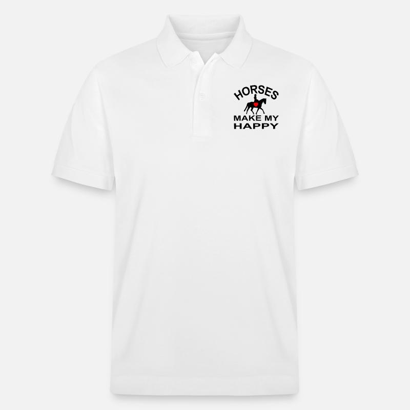 Pferd - Stanley/Stella Unisex Bio-Poloshirt PREPSTER - Weiß