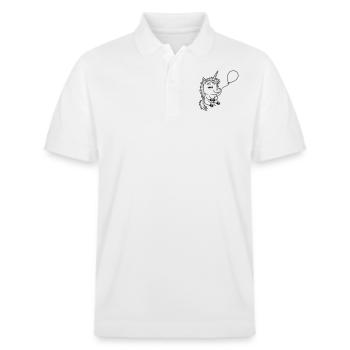 Balloon Anniversaire Licorne Comic - Polo PREPSTER bio Stanley/Stella Unisexe - blanc - Devant - Roxy (174cm) & Andy (188cm)