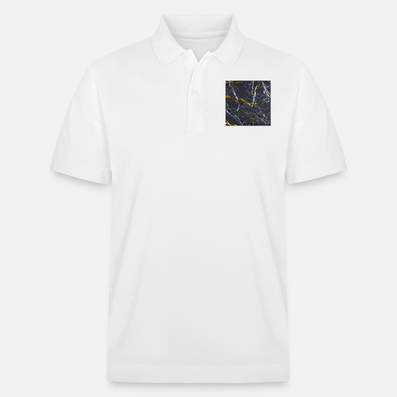 Marmor Schwarz Gold Textur - Stanley/Stella Unisex Bio-Poloshirt PREPSTER - Weiß