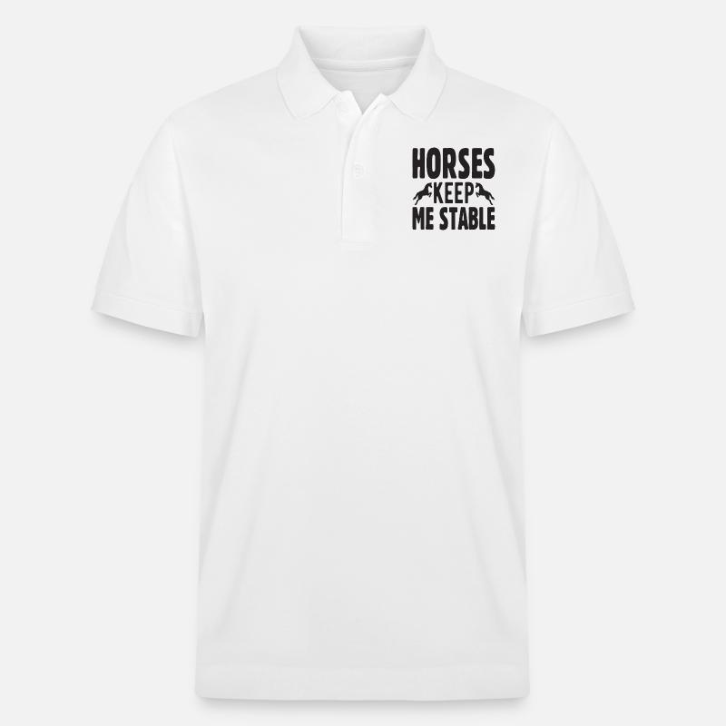 Horses keep me Stable - Stanley/Stella Unisex Bio-Poloshirt PREPSTER - Weiß