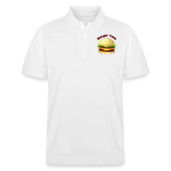Burger Time - Stanley/Stella Unisex Organic Polo Shirt PREPSTER - white - Front - Roxy (174cm) & Andy (188cm)