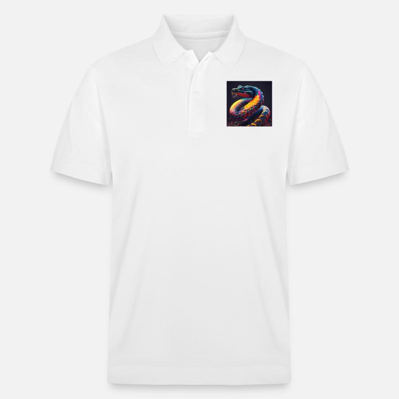 Farbige Schlange, einzigartiges Design - Stanley/Stella Unisex Bio-Poloshirt PREPSTER - Weiß