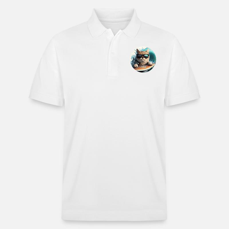 Surf Cat - Stanley/Stella Unisex Bio-Poloshirt PREPSTER - Weiß