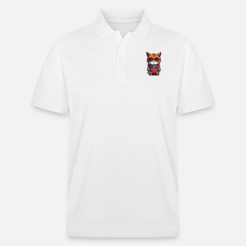 cool cat - Stanley/Stella Unisex Bio-Poloshirt PREPSTER - Weiß